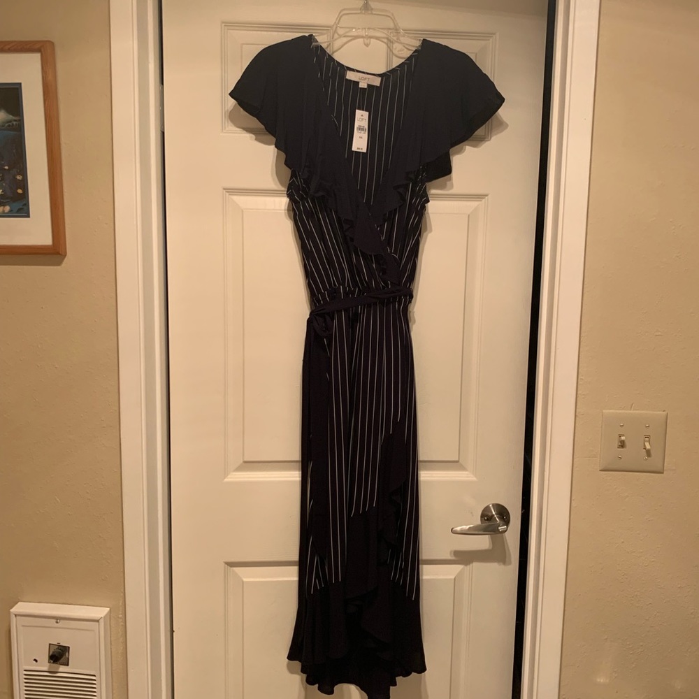 Ann Taylor Loft Faux Wrap Midi Dress